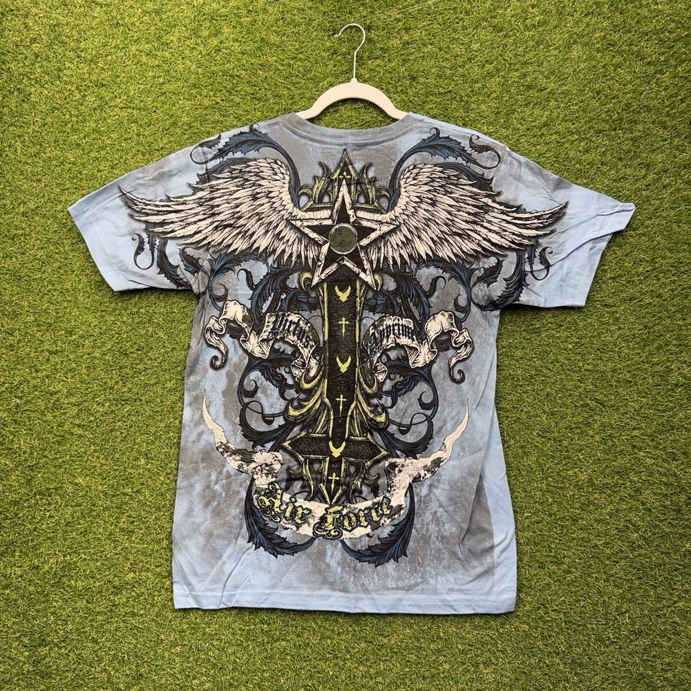 Apprime USAF Air Force Shirt Mens Medium Courage Above All Supremacy AOP Y2K